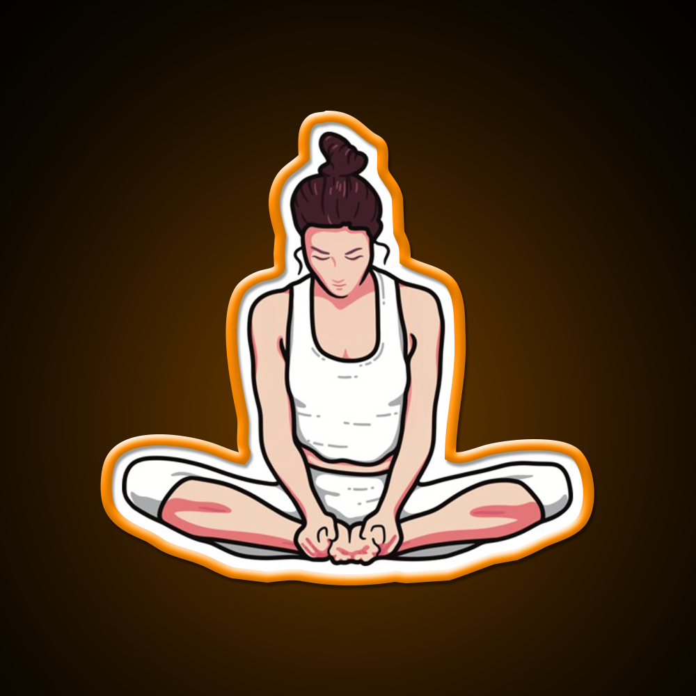 Yoga Girl Butterfly Pose Yoga Led Neon Sign For Wellness Space Rgb Color