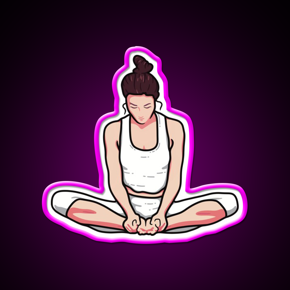 Yoga Girl Butterfly Pose Yoga Led Neon Sign For Wellness Space Rgb Color