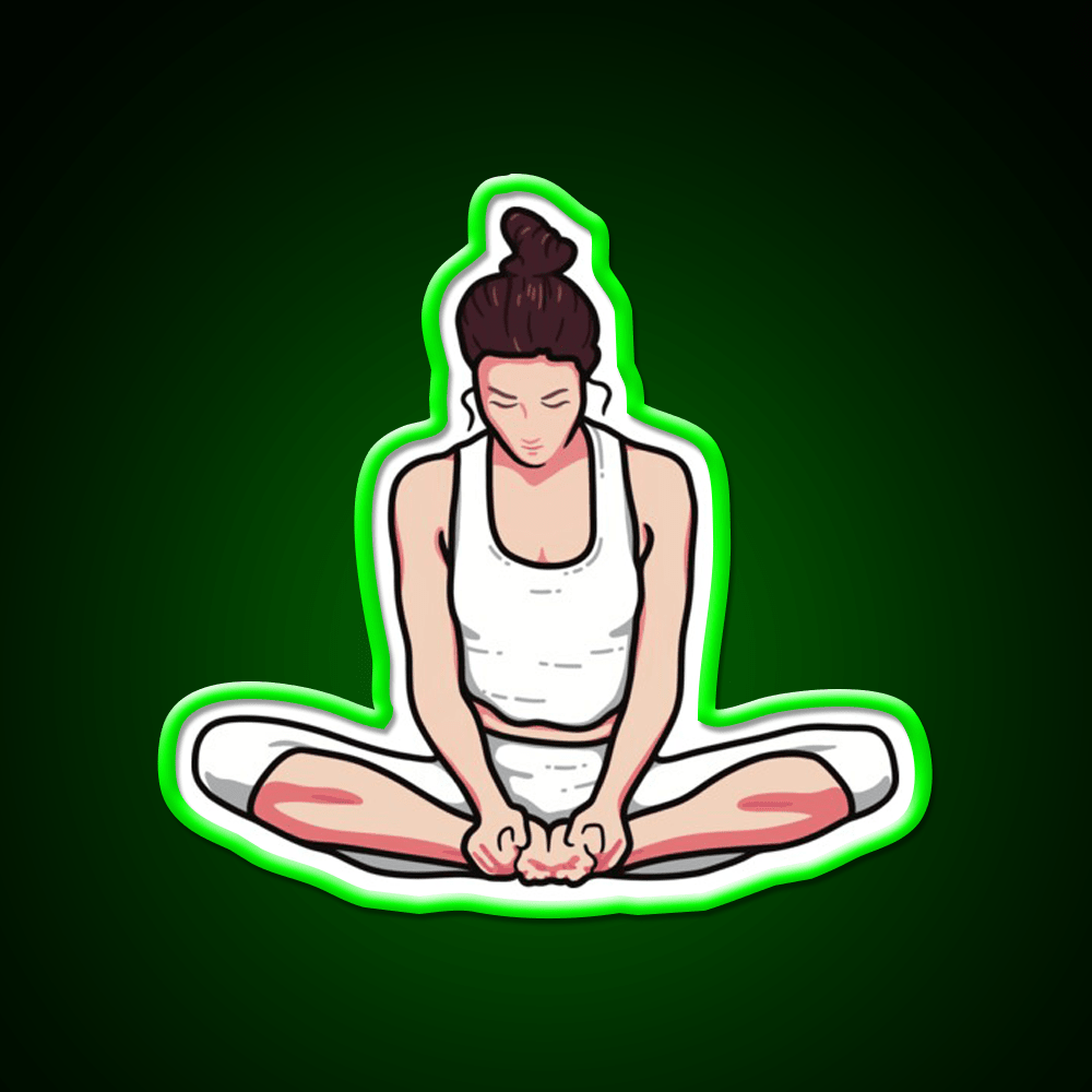 Yoga Girl Butterfly Pose Yoga Led Neon Sign For Wellness Space Rgb Color - Shineneon