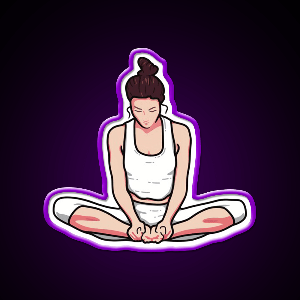 Yoga Girl Butterfly Pose Yoga Led Neon Sign For Wellness Space Rgb Color - Shineneon