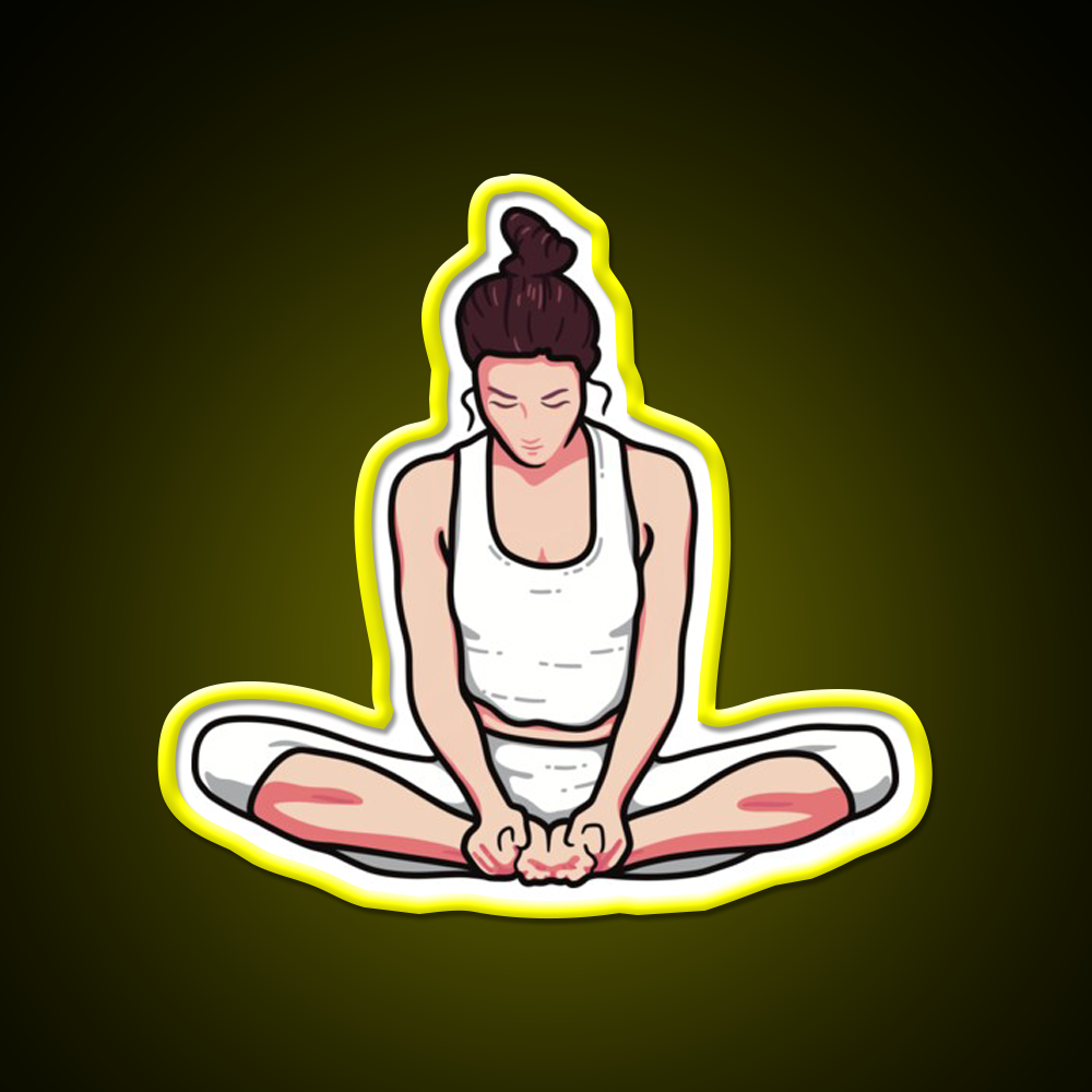 Yoga Girl Butterfly Pose Yoga Led Neon Sign For Wellness Space Rgb Color