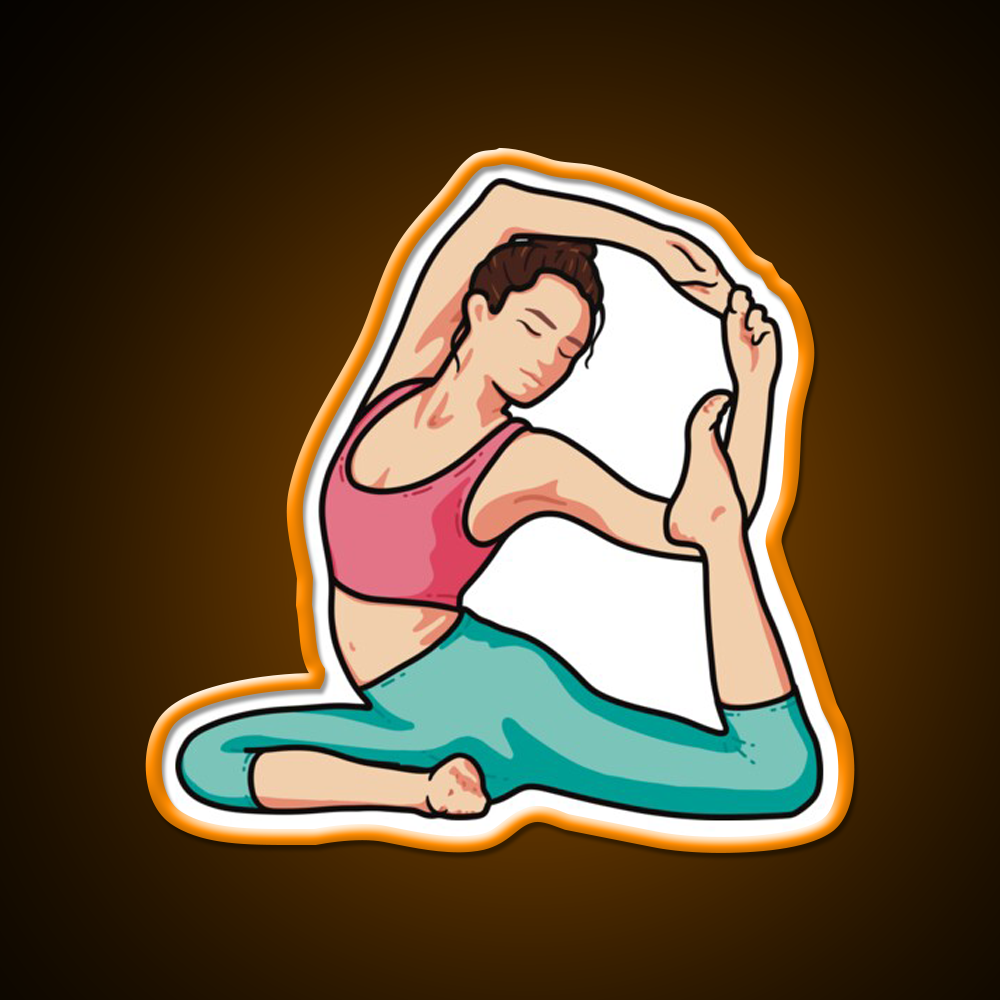 Yoga Girl Mermaid Pose Yoga Led Neon Sign For Wellness Space Rgb Color