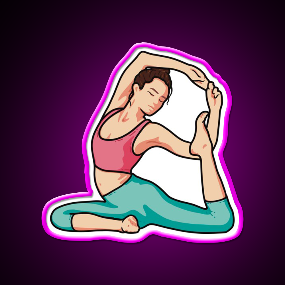 Yoga Girl Mermaid Pose Yoga Led Neon Sign For Wellness Space Rgb Color