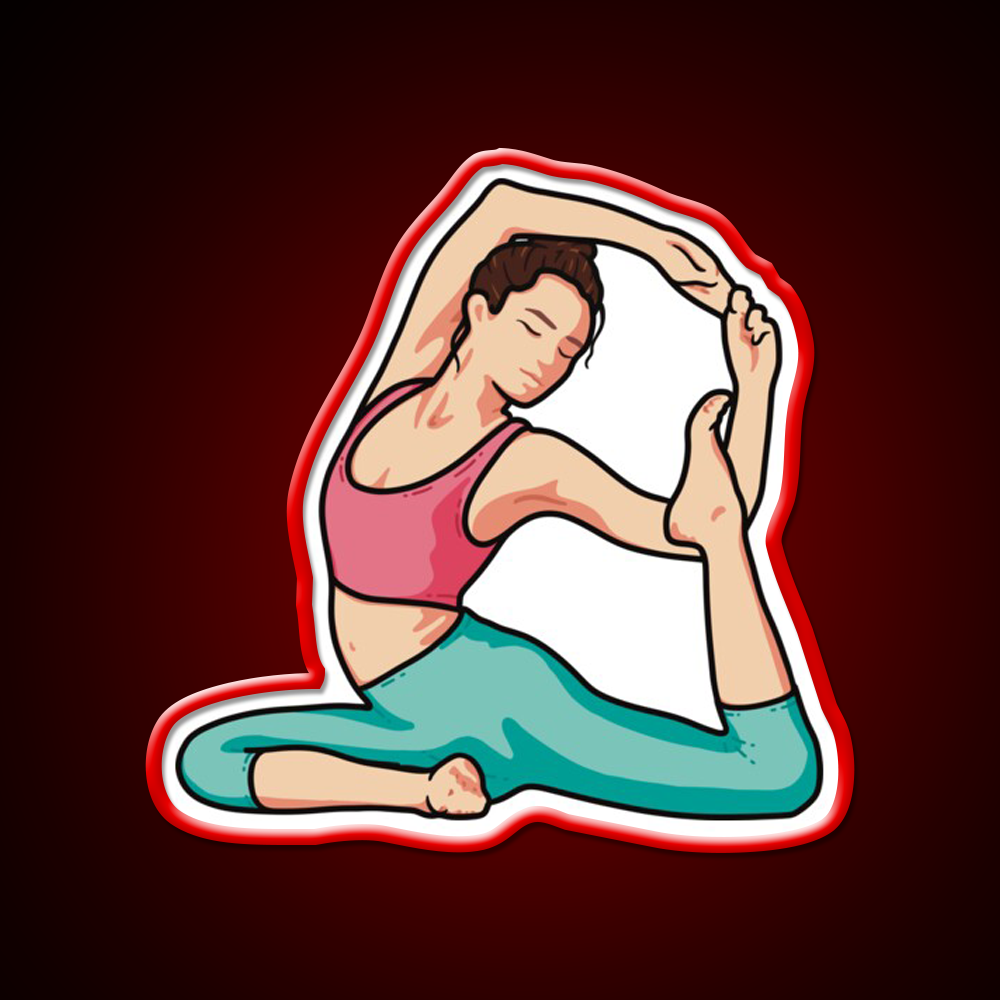 Yoga Girl Mermaid Pose Yoga Led Neon Sign For Wellness Space Rgb Color