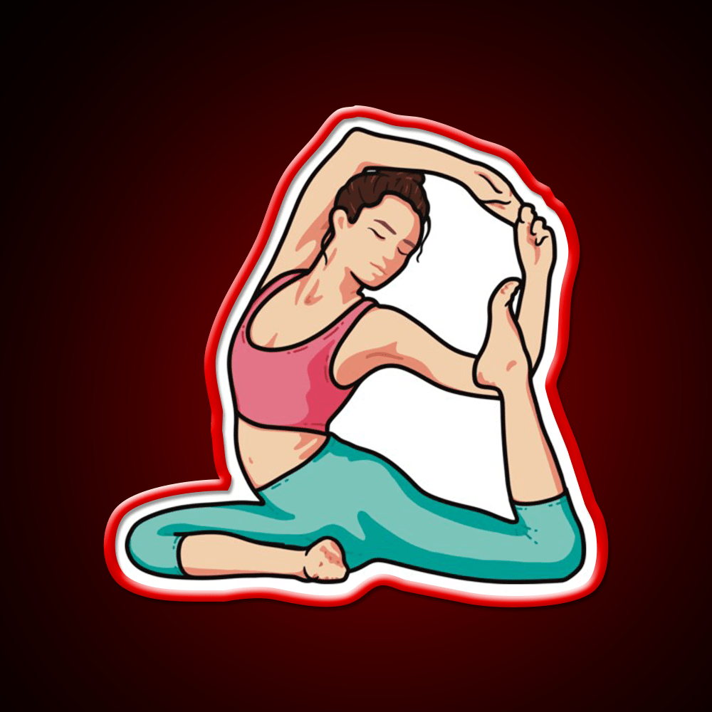 Yoga Girl Mermaid Pose Yoga Led Neon Sign For Wellness Space Rgb Color - Shineneon