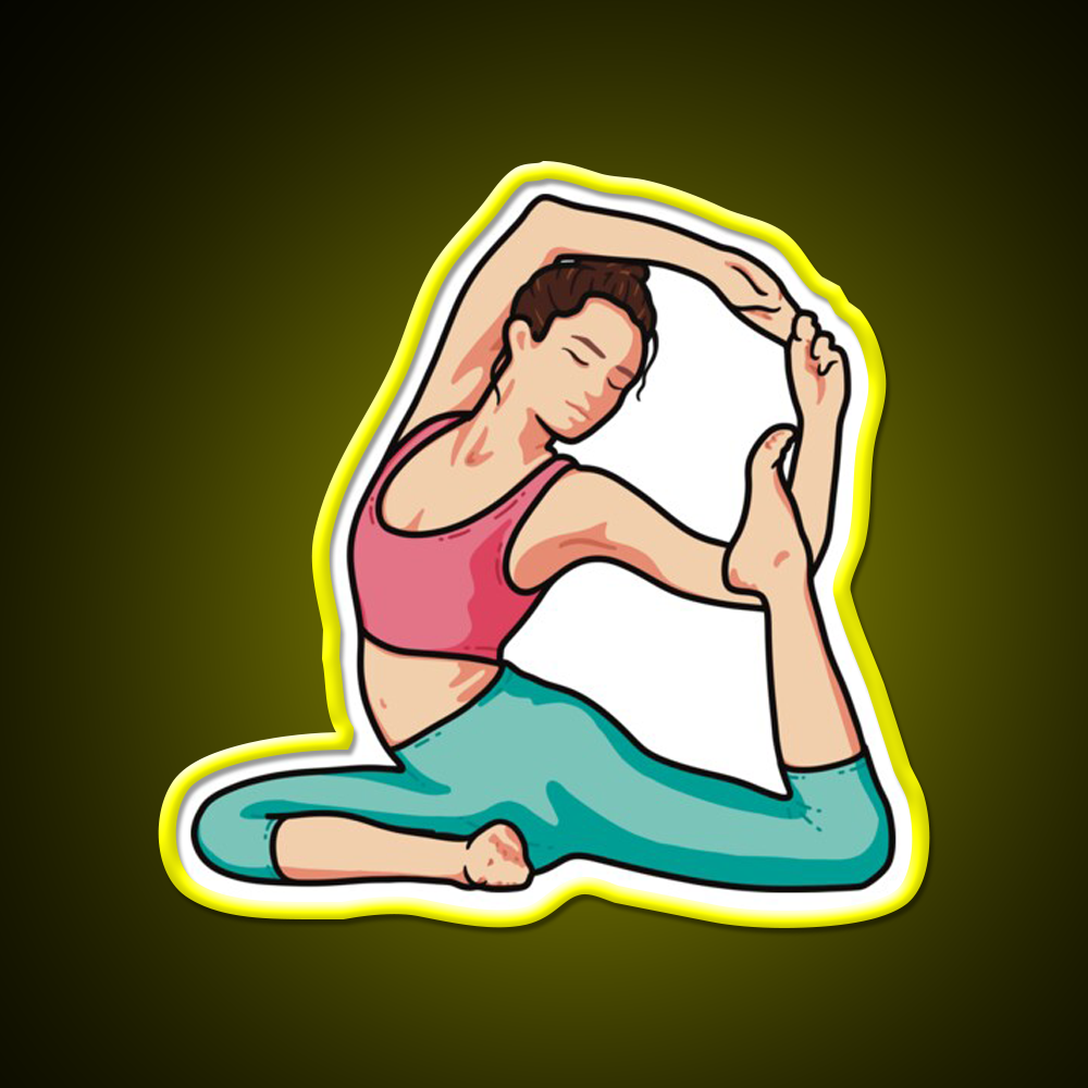 Yoga Girl Mermaid Pose Yoga Led Neon Sign For Wellness Space Rgb Color