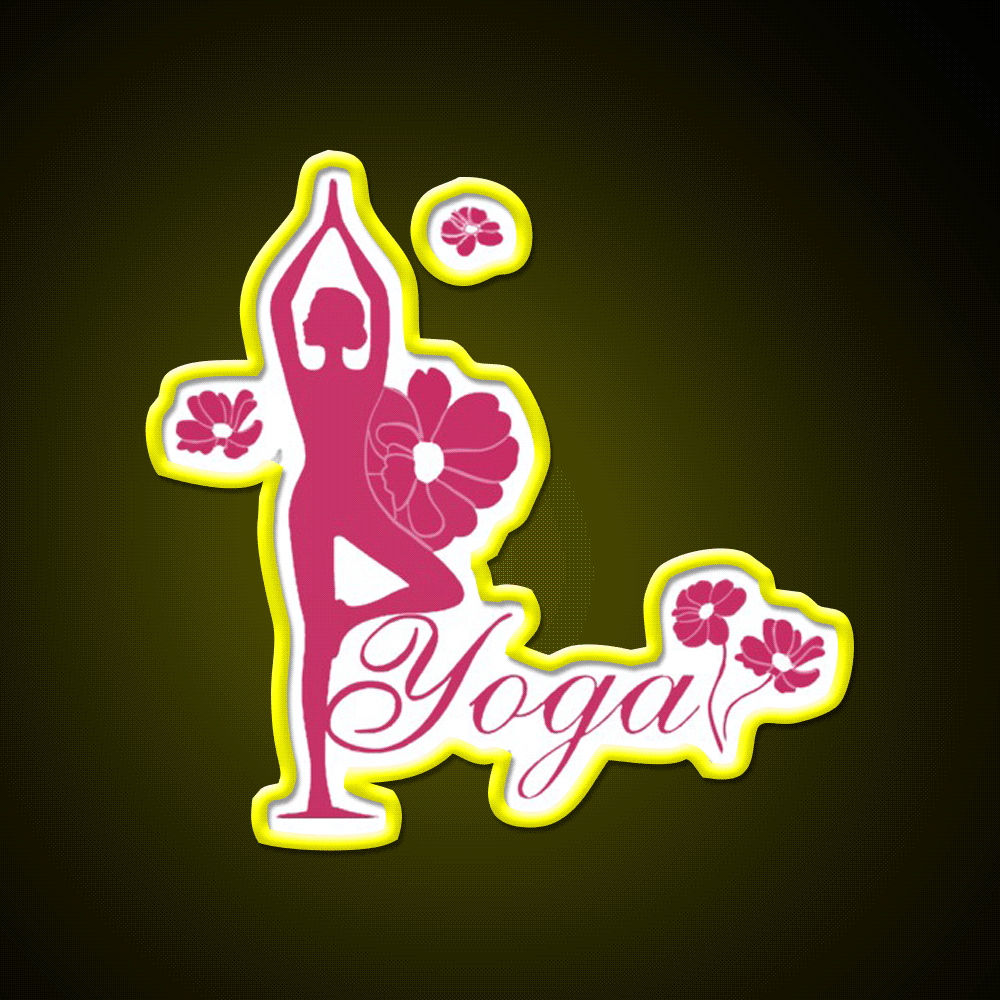 Yoga Girl Yoga Led Neon Sign For Wellness Space Rgb Color