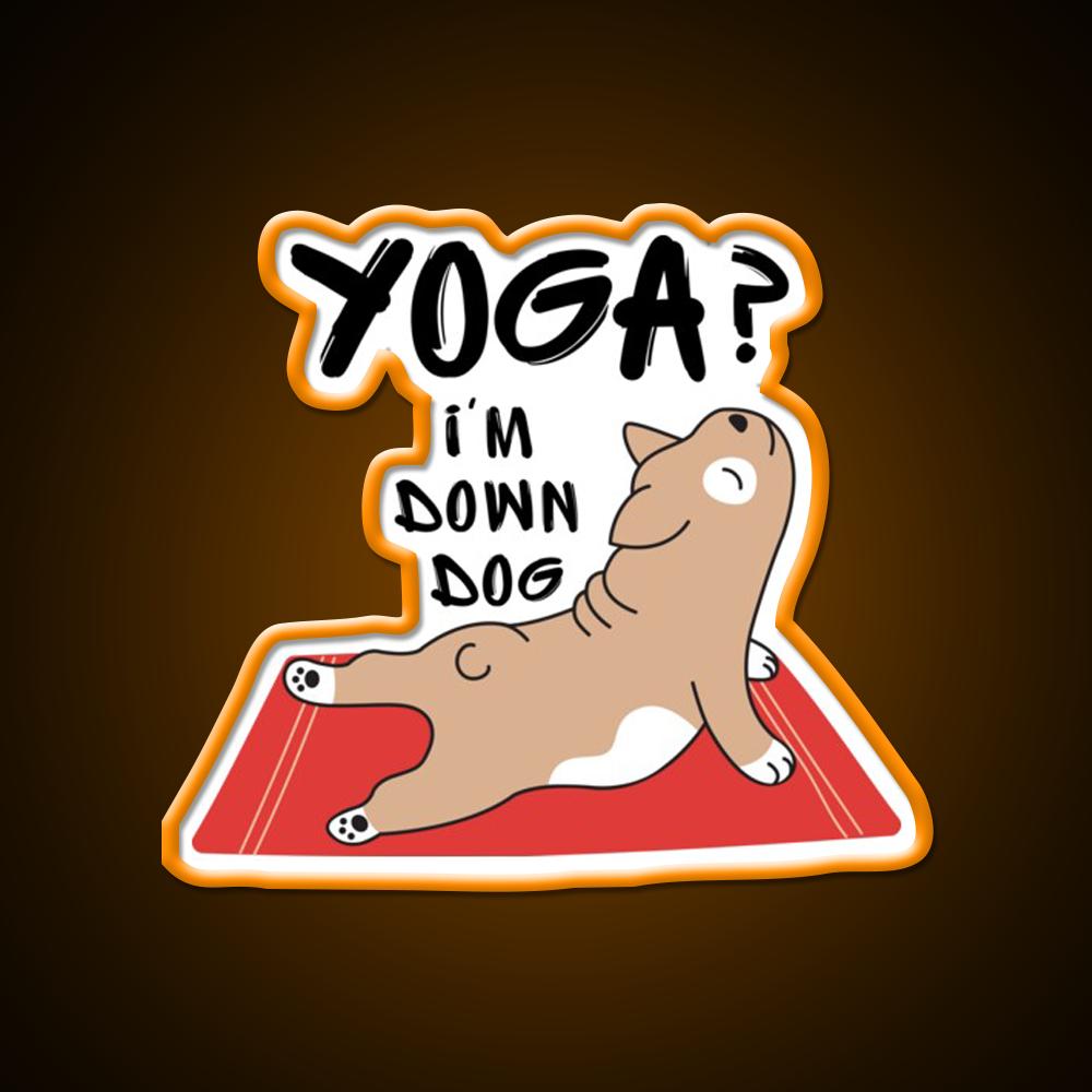 Yoga Im Down Dog Essential Yoga Led Neon Sign For Wellness Space Rgb Color