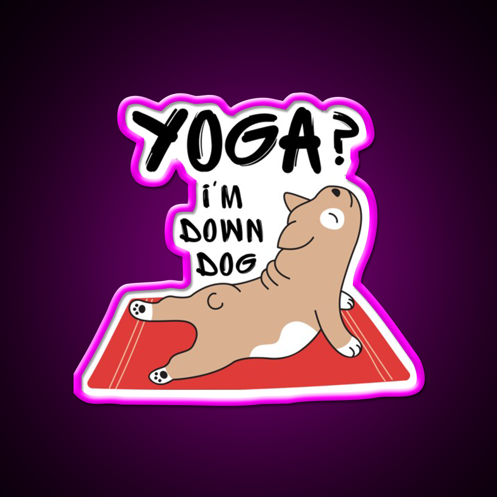 Yoga Im Down Dog Essential Yoga Led Neon Sign For Wellness Space Rgb Color