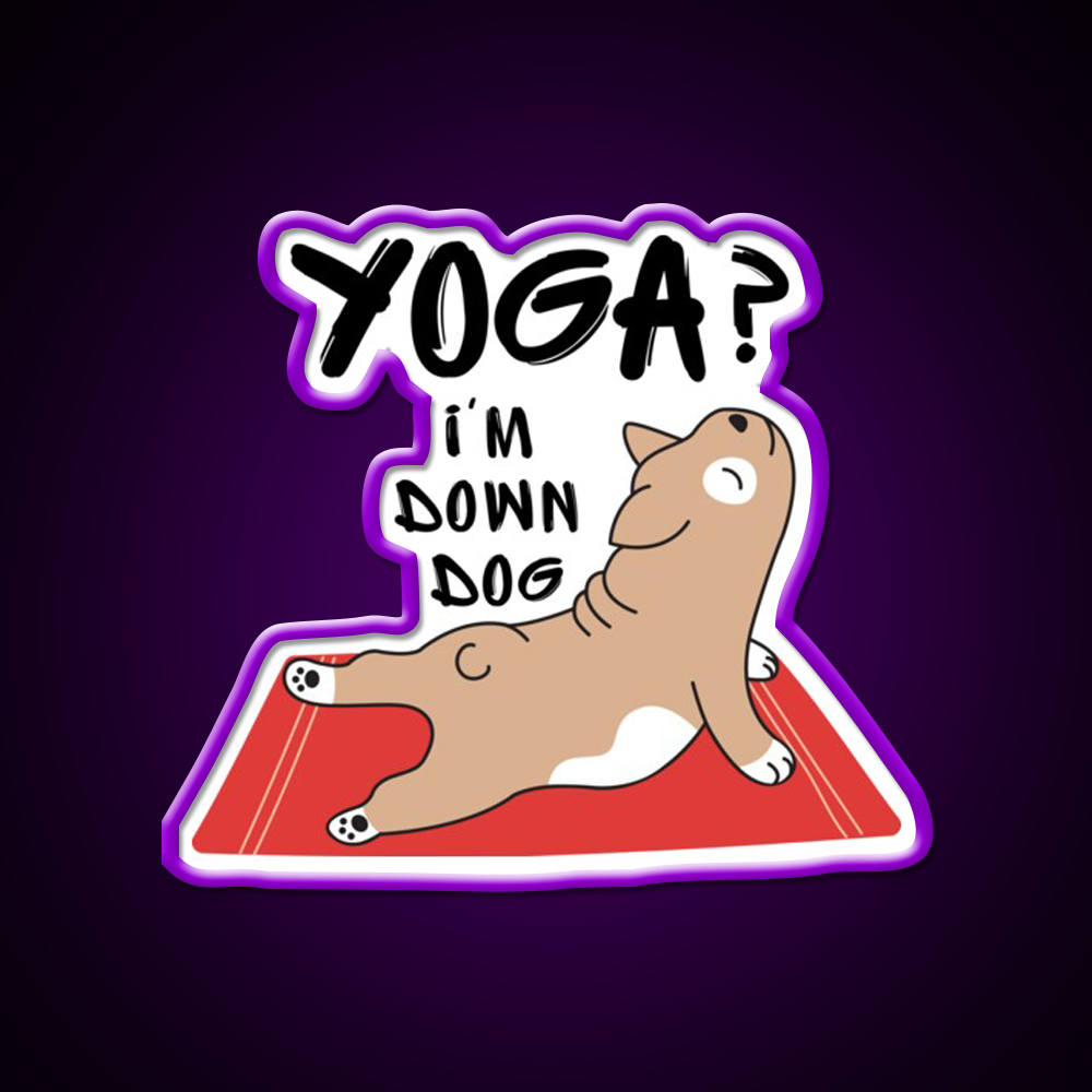 Yoga Im Down Dog Essential Yoga Led Neon Sign For Wellness Space Rgb Color