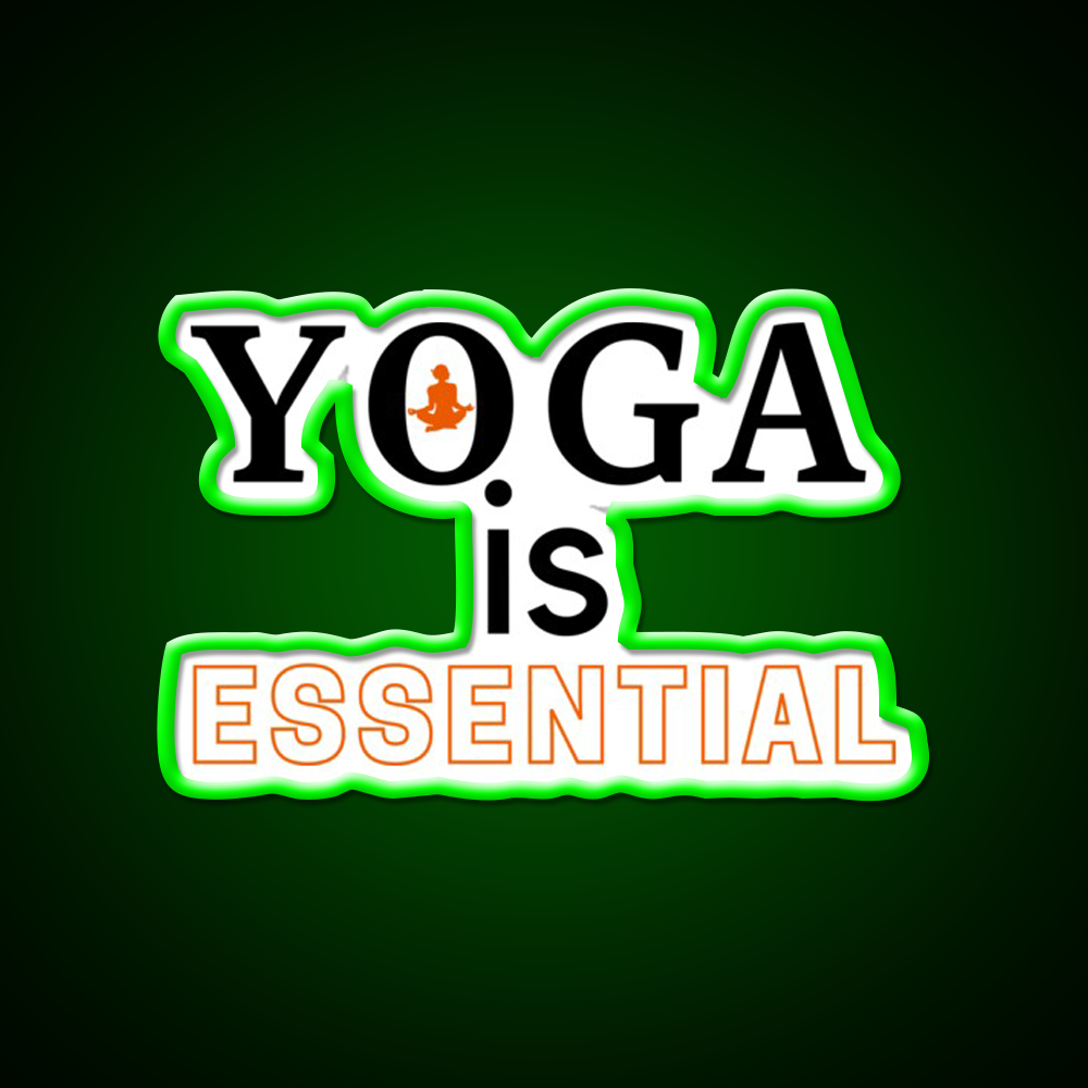 Yoga Is Essential Yoga Led Neon Sign For Wellness Space Rgb Color
