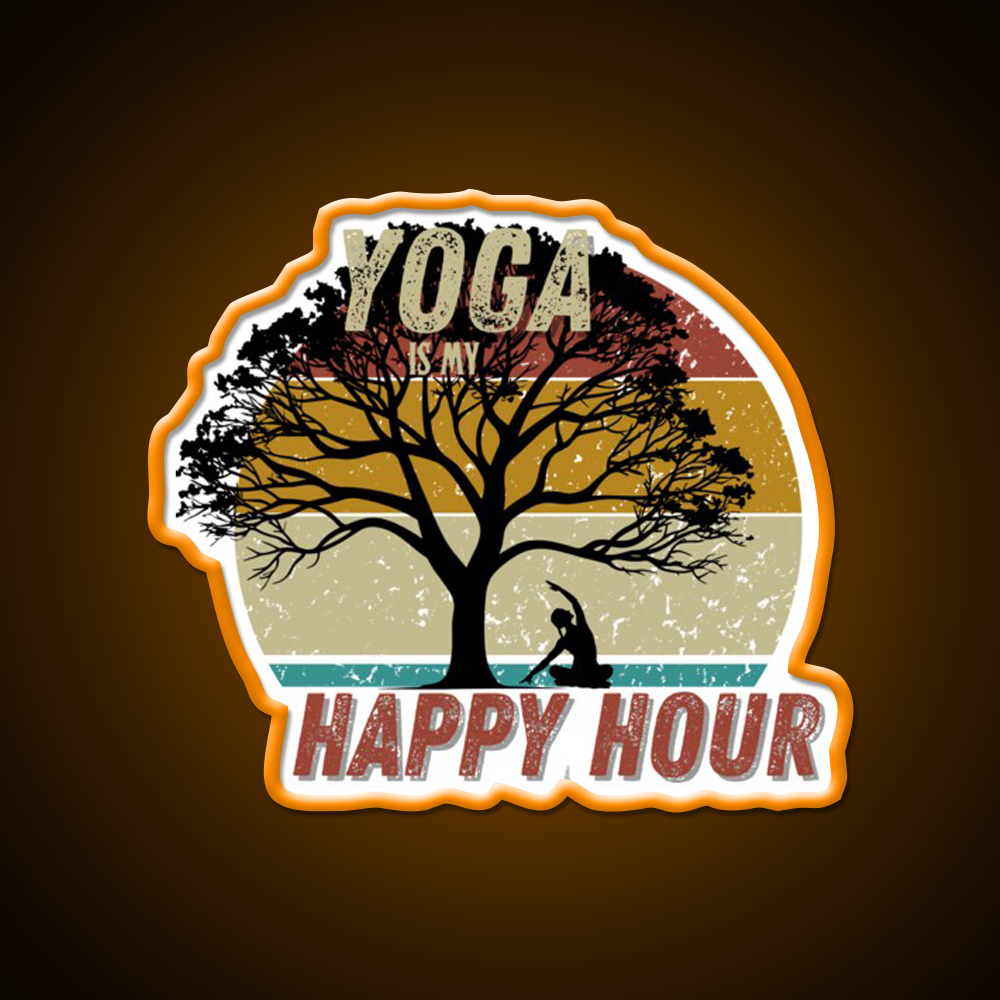 Yoga Is My Happy Hour Yoga Led Neon Sign For Wellness Space Rgb Color
