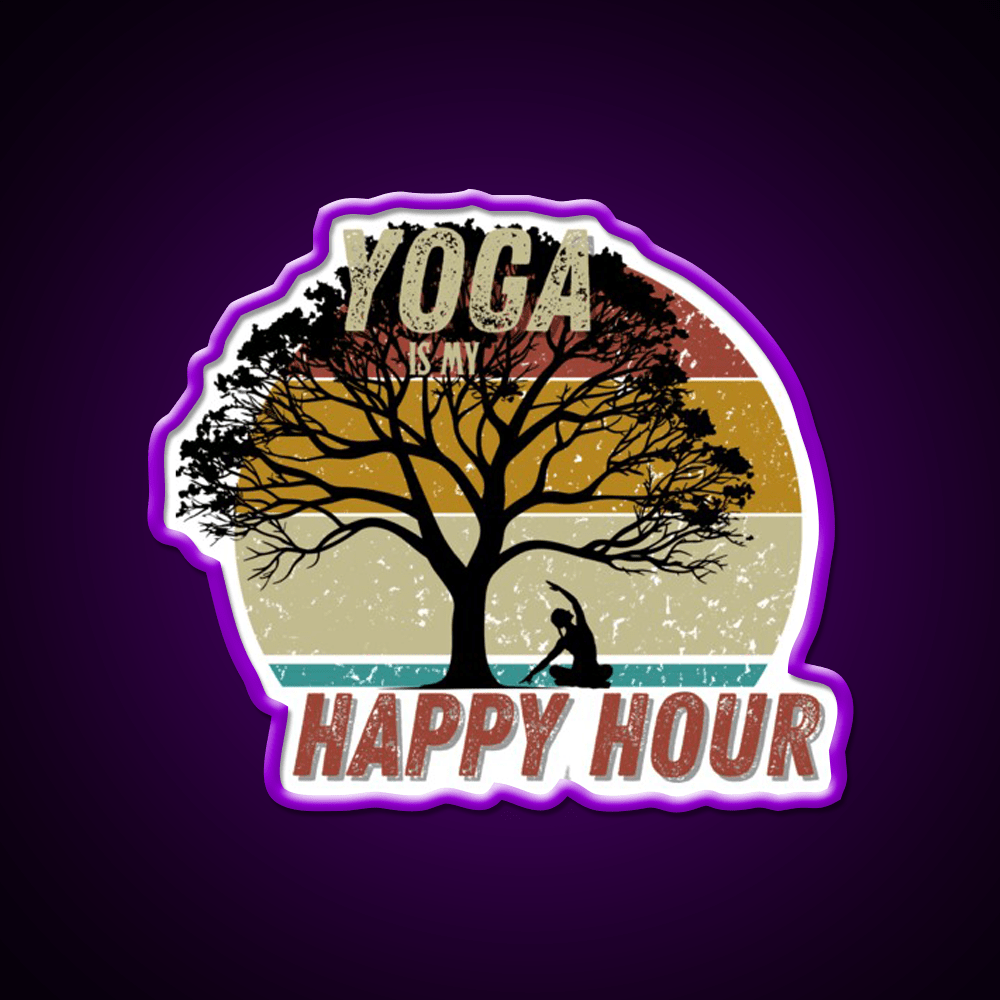 Yoga Is My Happy Hour Yoga Led Neon Sign For Wellness Space Rgb Color - Shineneon