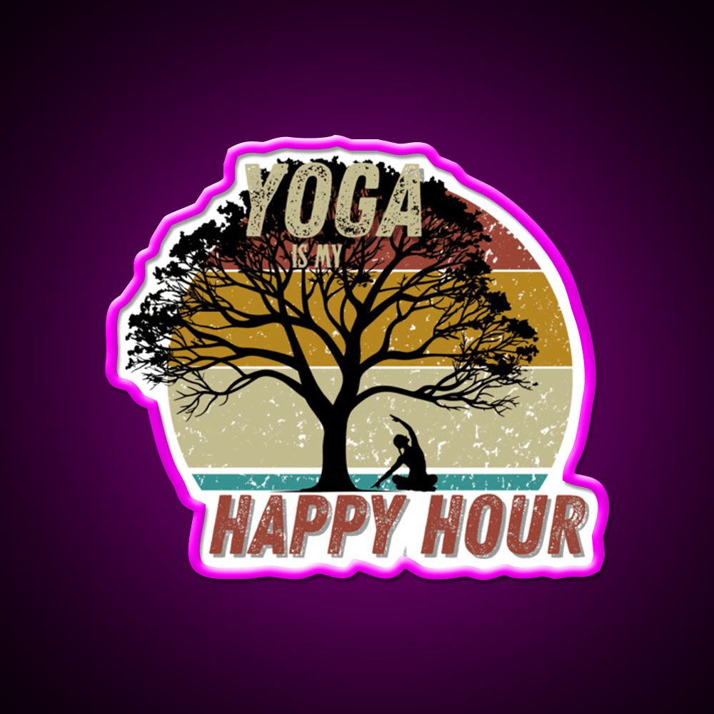 Yoga Is My Happy Hour Yoga Led Neon Sign For Wellness Space Rgb Color - Shineneon