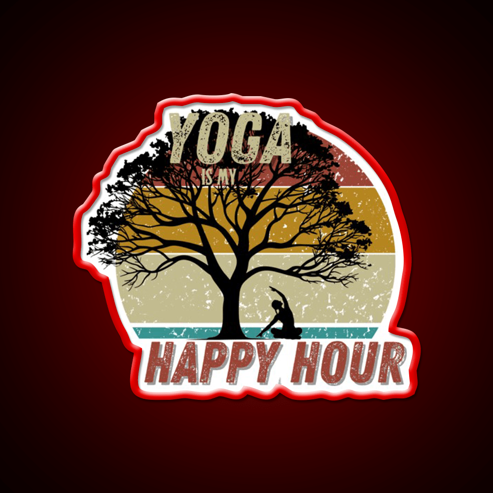Yoga Is My Happy Hour Yoga Led Neon Sign For Wellness Space Rgb Color - Shineneon