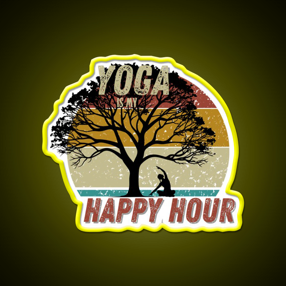 Yoga Is My Happy Hour Yoga Led Neon Sign For Wellness Space Rgb Color