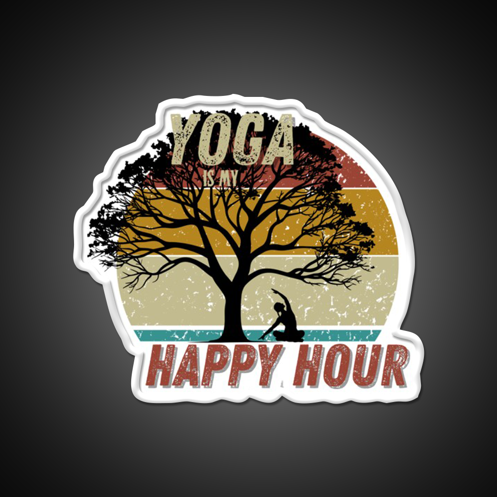 Yoga Is My Happy Hour Yoga Led Neon Sign For Wellness Space Rgb Color