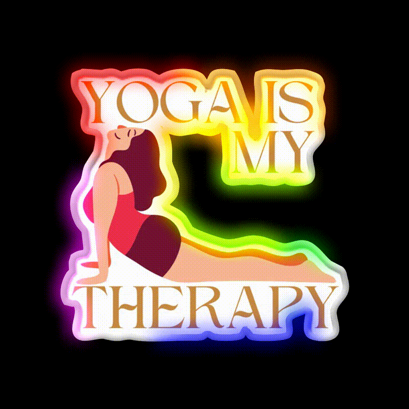 Yoga Is My Therapy Yoga Led Neon Sign For Wellness Space Rgb Color