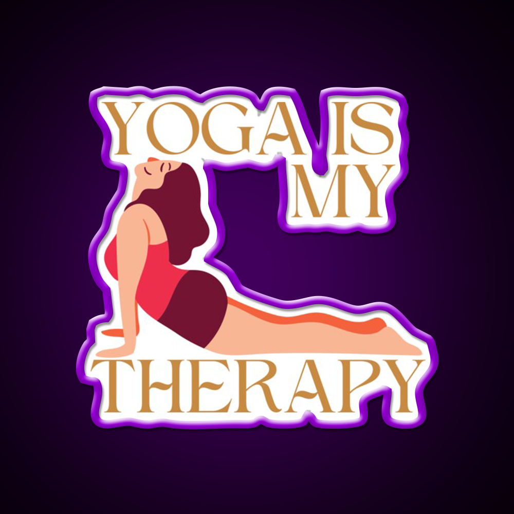 Yoga Is My Therapy Yoga Led Neon Sign For Wellness Space Rgb Color