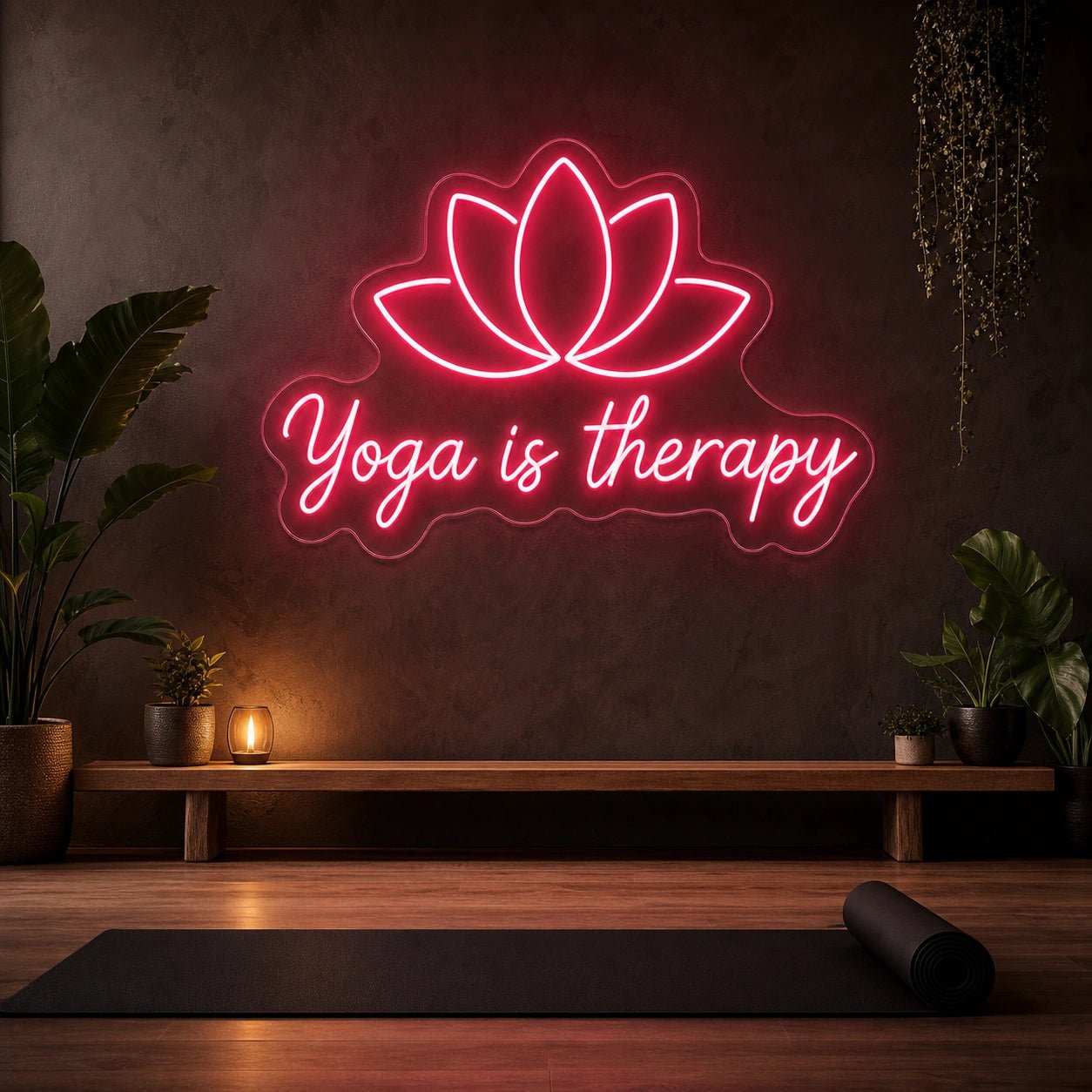 Yoga Is Therapy LED Neon Sign Garage Man Cave Neon Sign - Shineneon