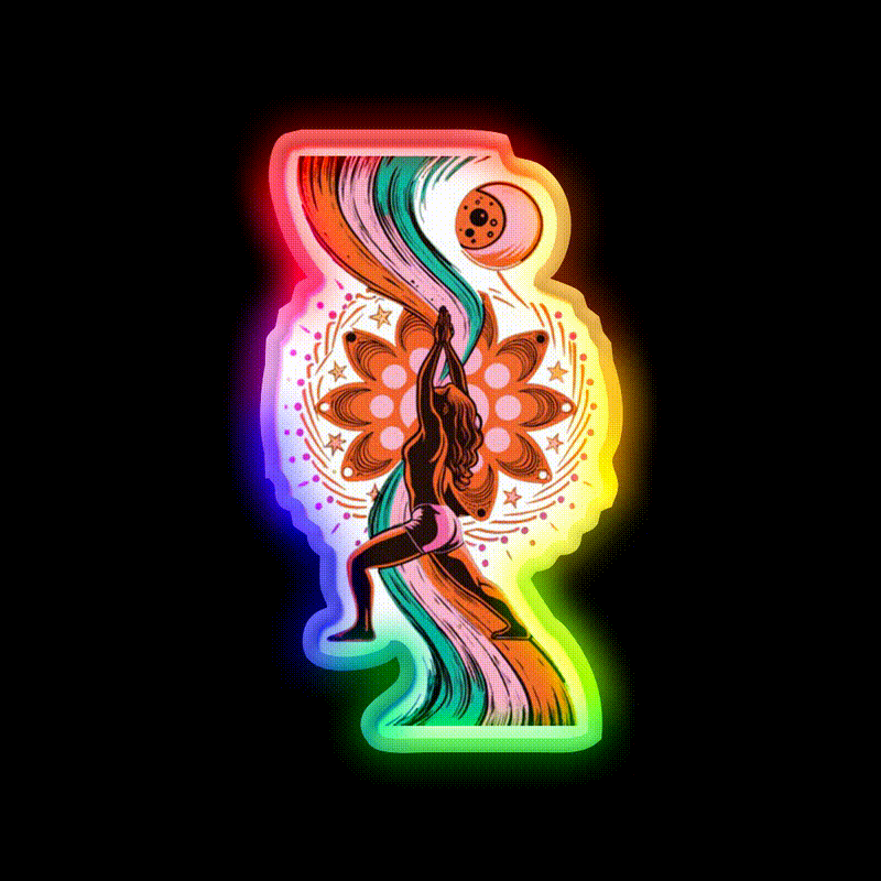 Yoga Led Neon Sign For Wellness Space Yoga Inspired Led Sign Rgb Color