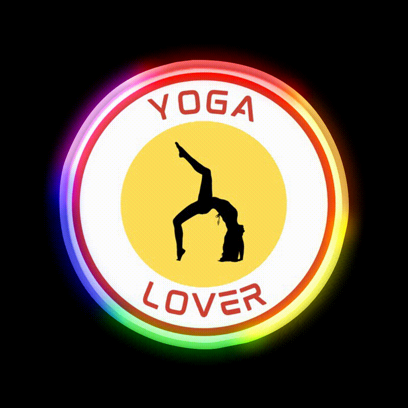 Yoga Lover Bold Silhouette Yoga Pose Emblem Yoga Led Neon Sign Rgb Color