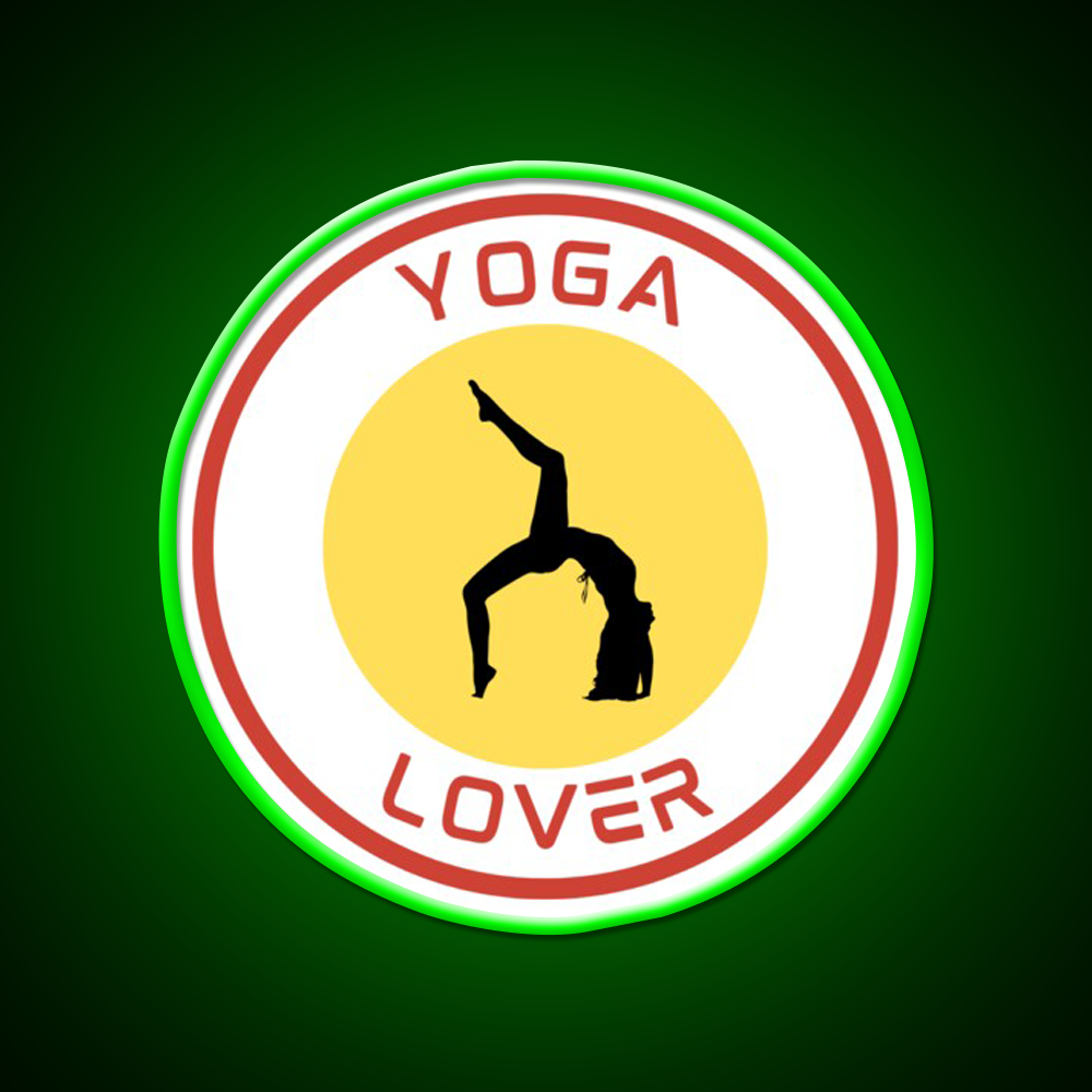 Yoga Lover Bold Silhouette Yoga Pose Emblem Yoga Led Neon Sign Rgb Color