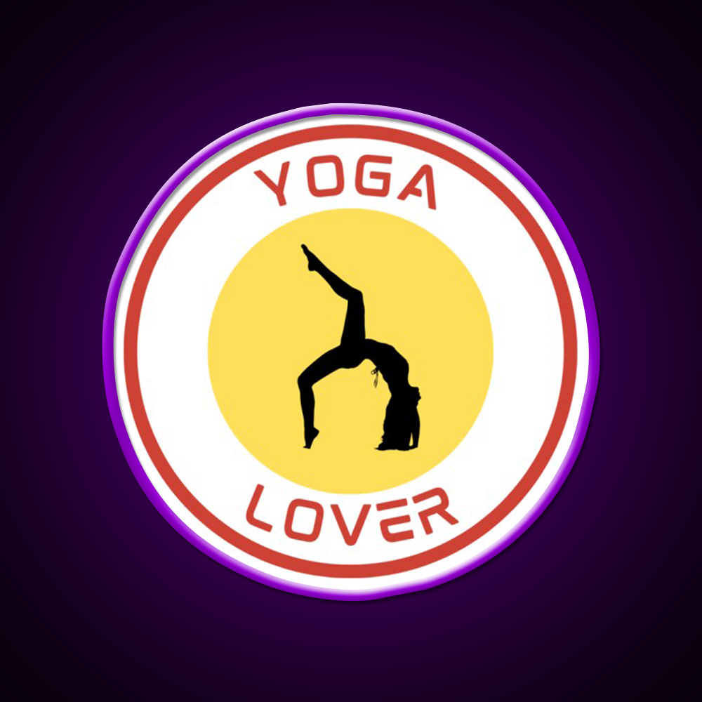 Yoga Lover Bold Silhouette Yoga Pose Emblem Yoga Led Neon Sign Rgb Color