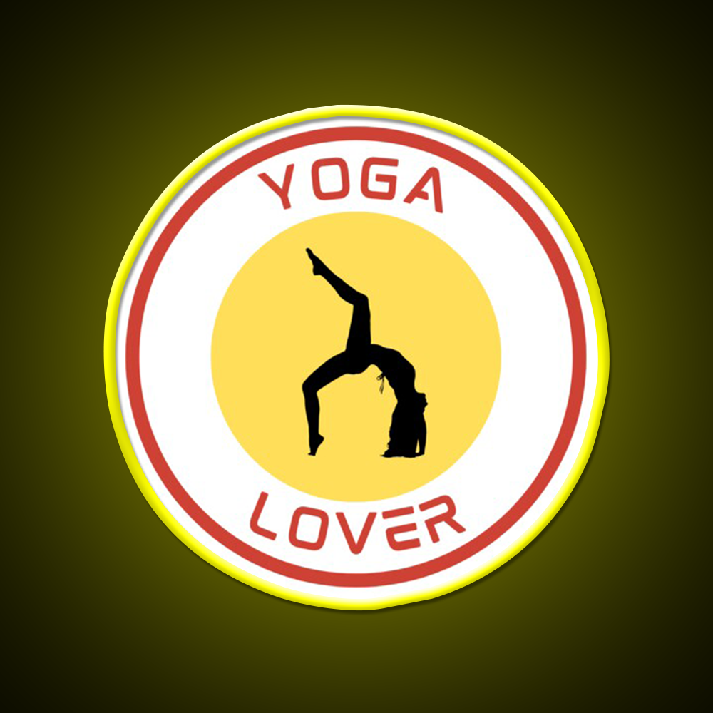 Yoga Lover Bold Silhouette Yoga Pose Emblem Yoga Led Neon Sign Rgb Color