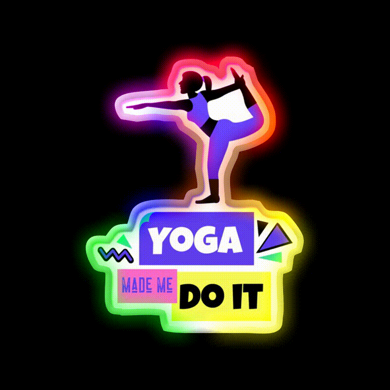 Yoga Made Me Do It Yoga Motivation Colorful Yoga Led Neon Sign Rgb Color