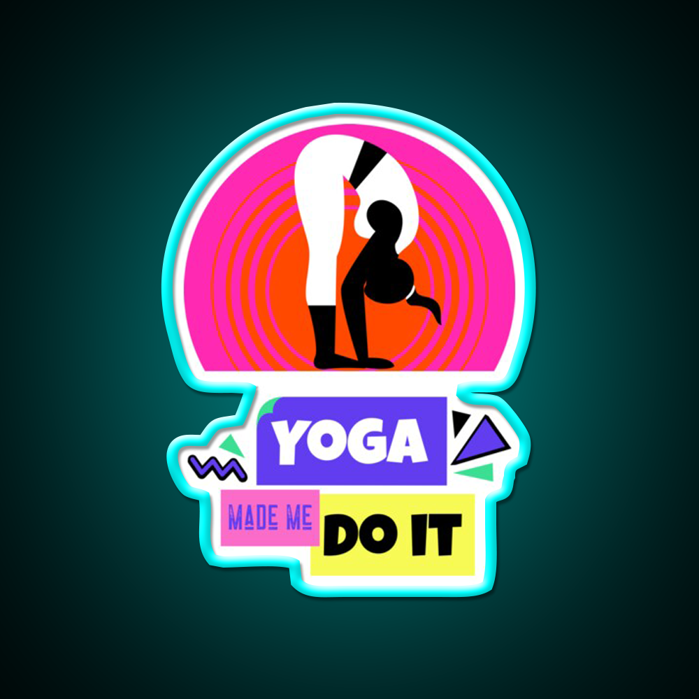 Yoga Made Me Do It Yoga Motivation Vintage Retro Yoga Led Neon Sign Rgb Color