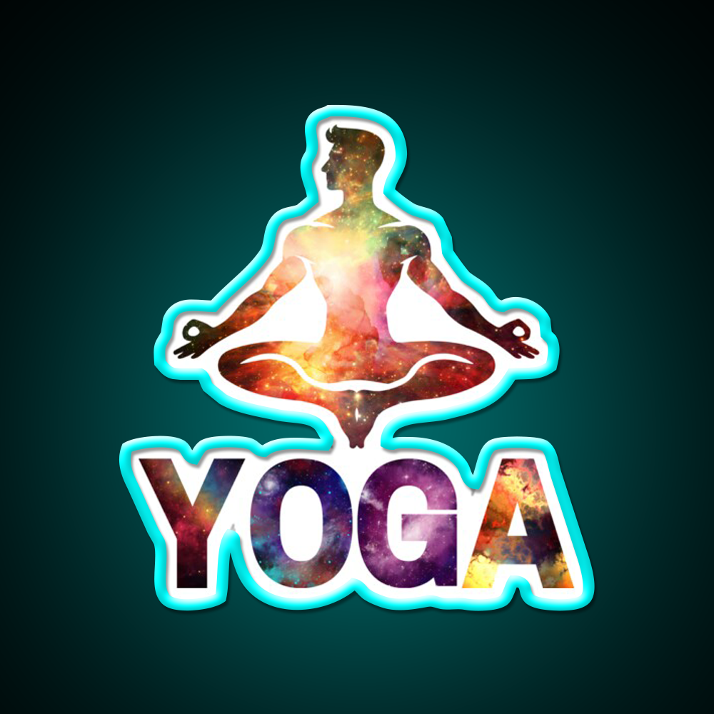 Yoga Male Cosmic Energy Meditation Yoga Led Neon Sign Rgb Color