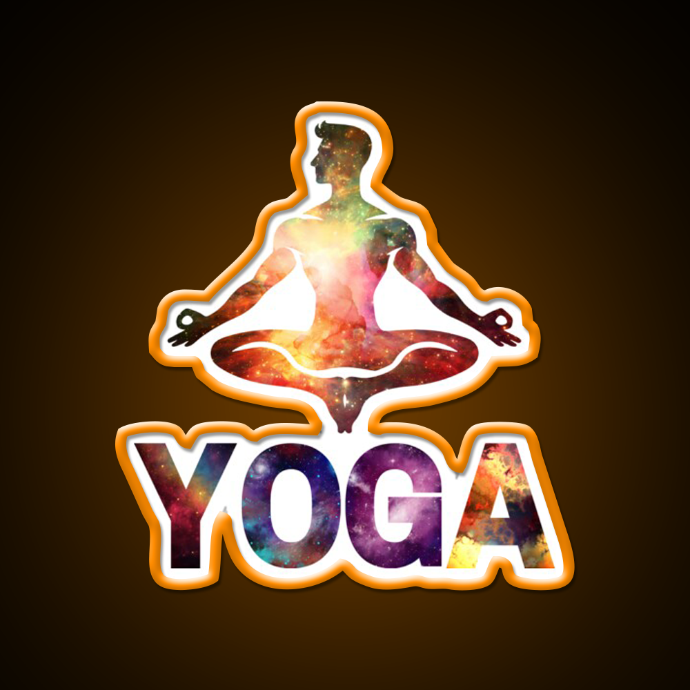 Yoga Male Cosmic Energy Meditation Yoga Led Neon Sign Rgb Color