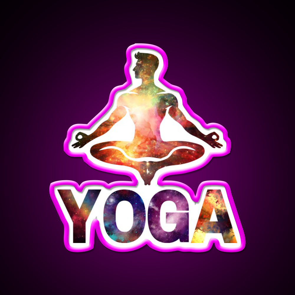 Yoga Male Cosmic Energy Meditation Yoga Led Neon Sign Rgb Color
