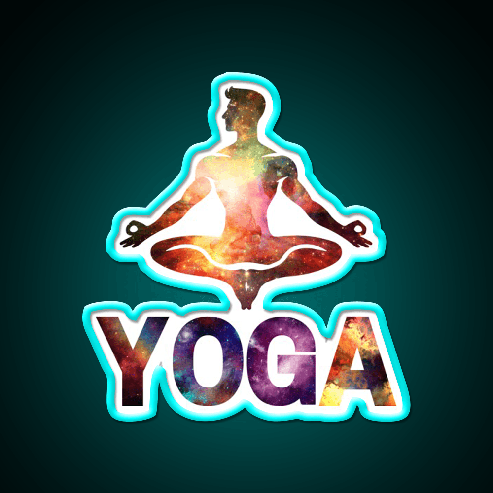Yoga Male Cosmic Energy Meditation Yoga Led Neon Sign Rgb Color - Shineneon