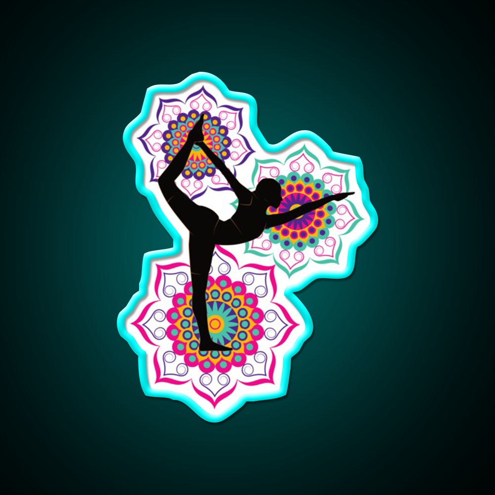 Yoga Mandala Design Yoga Pose Yoga Led Neon Sign Rgb Color