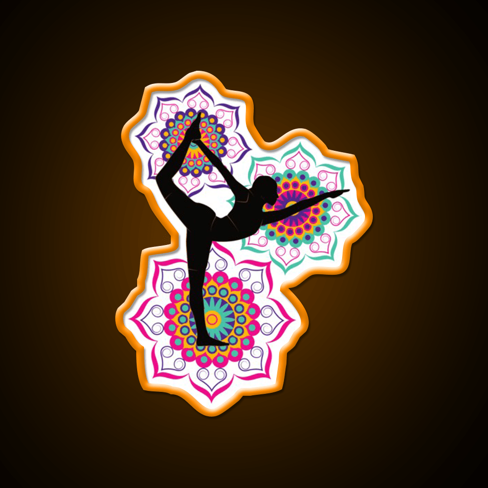 Yoga Mandala Design Yoga Pose Yoga Led Neon Sign Rgb Color - Shineneon
