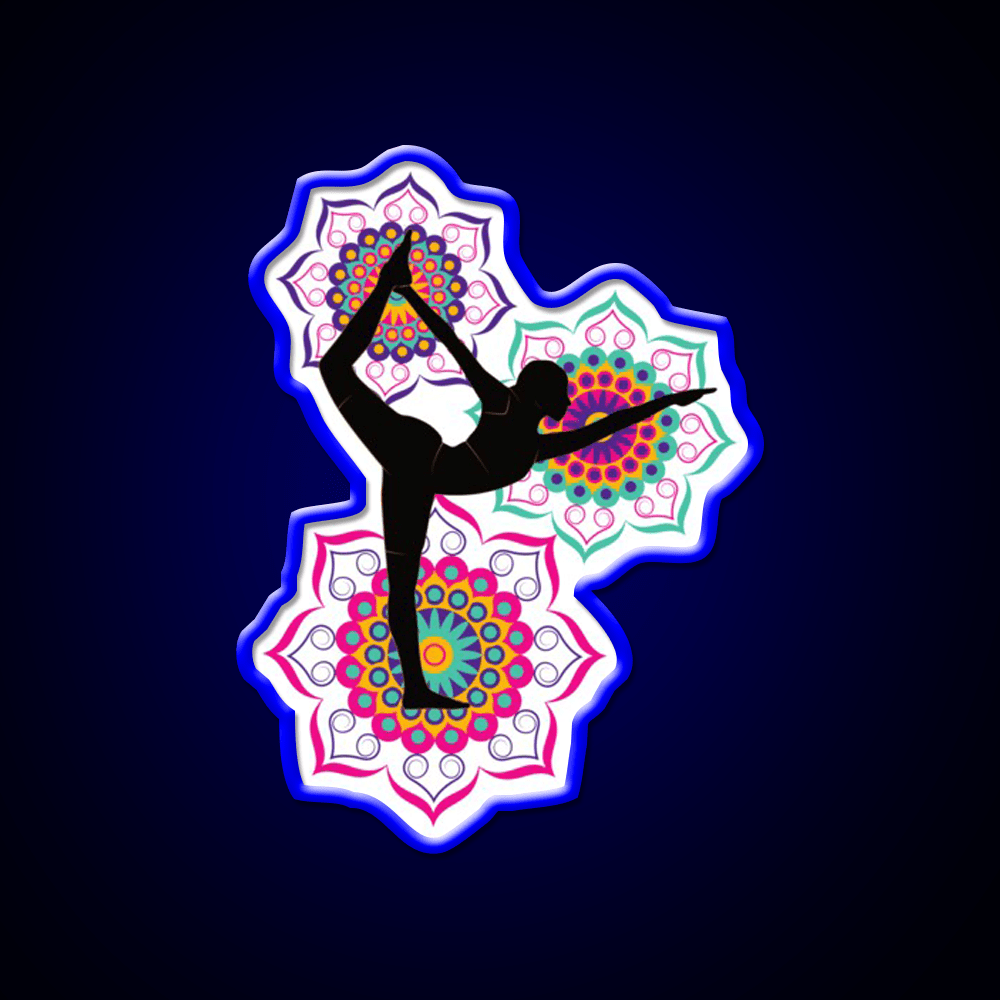 Yoga Mandala Design Yoga Pose Yoga Led Neon Sign Rgb Color - Shineneon
