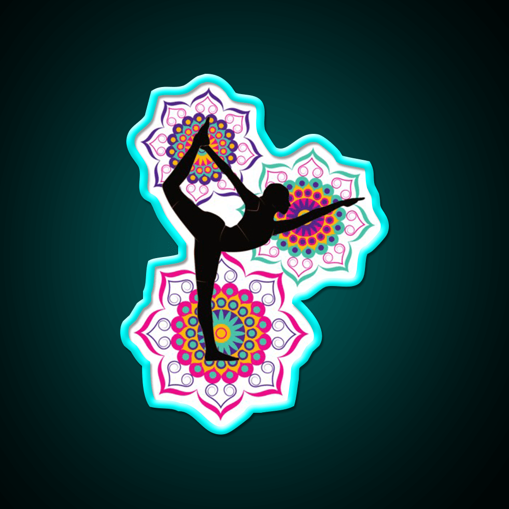 Yoga Mandala Design Yoga Pose Yoga Led Neon Sign Rgb Color - Shineneon
