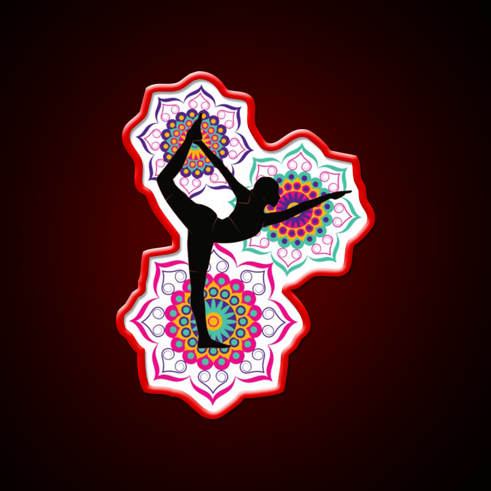Yoga Mandala Design Yoga Pose Yoga Led Neon Sign Rgb Color - Shineneon