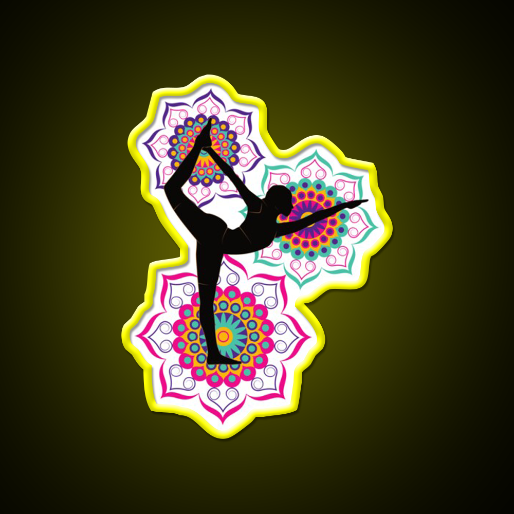 Yoga Mandala Design Yoga Pose Yoga Led Neon Sign Rgb Color
