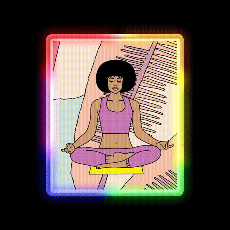 Yoga Meditation Relaxation Yoga Led Neon Sign Rgb Color