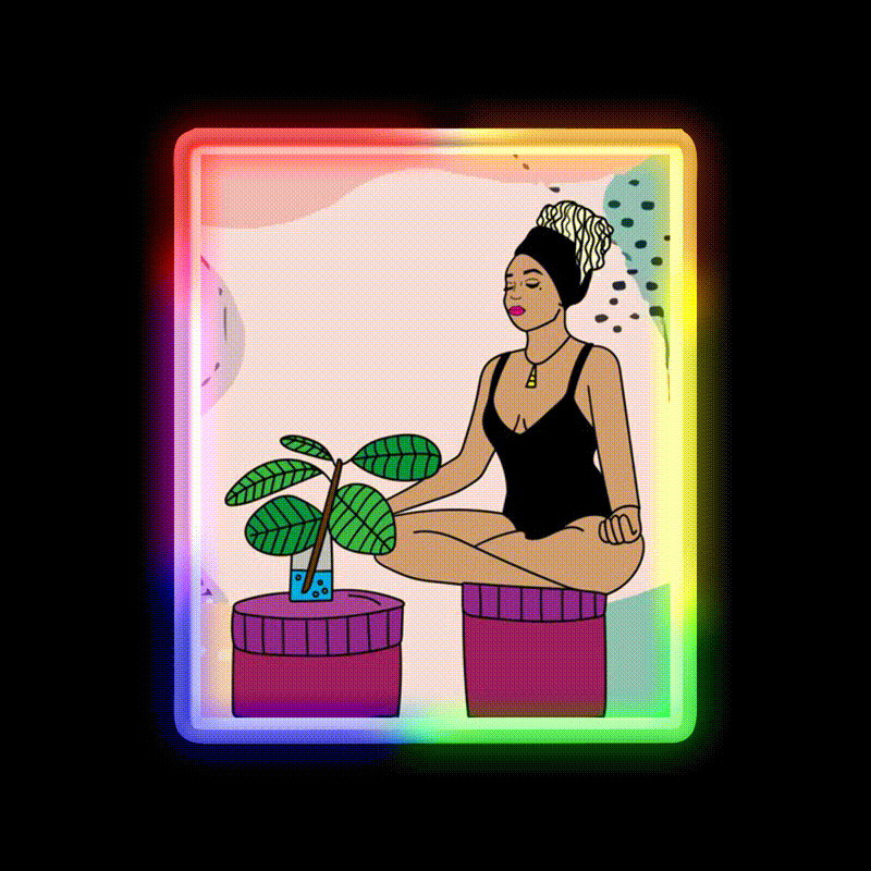 Yoga Meditation Relaxation Yoga Led Neon Sign Neon Decor Rgb Color