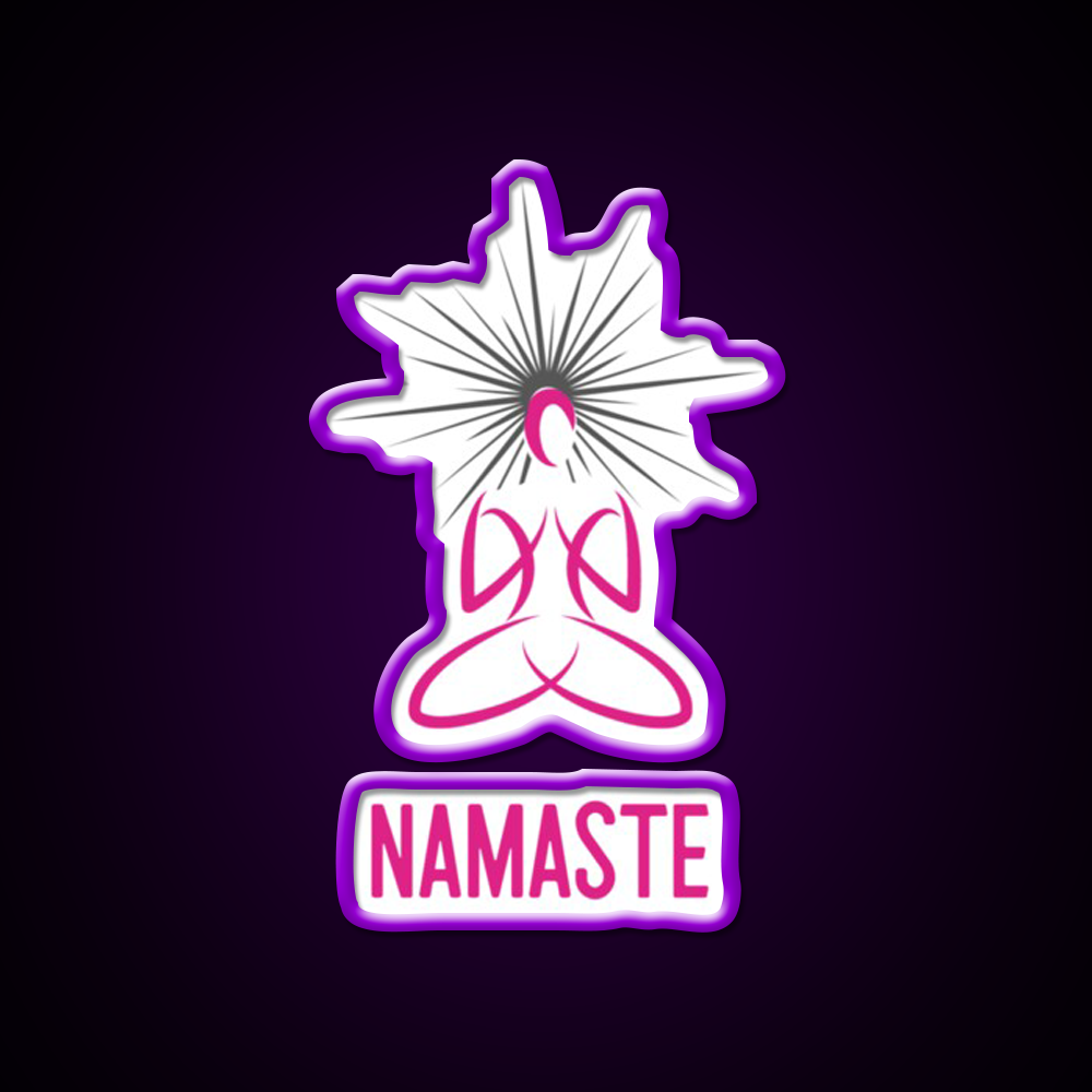 Yoga Namaste Spiritual Meditation Trending Merch Yoga Led Neon Sign Rgb Color