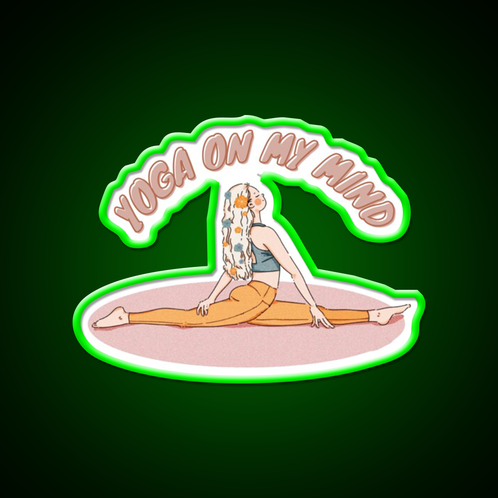 Yoga On My Mind Yoga Led Neon Sign For Wellness Space Wall Sign Rgb Color