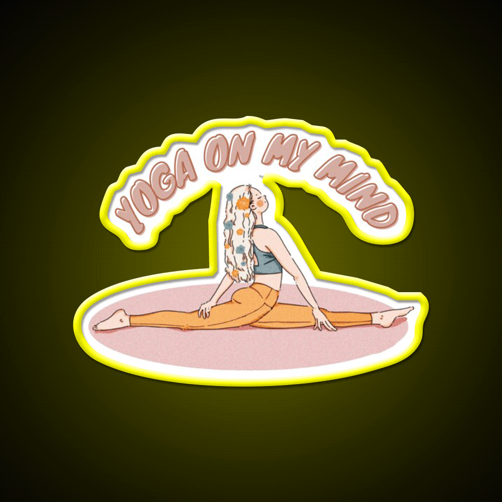 Yoga On My Mind Yoga Led Neon Sign For Wellness Space Wall Sign Rgb Color