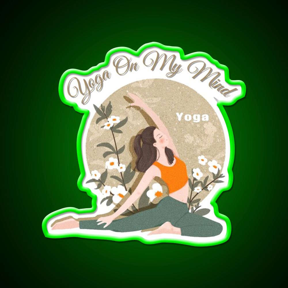 Yoga On My Mind Yoga Led Neon Sign For Wellness Space Yoga Studio Rgb Color