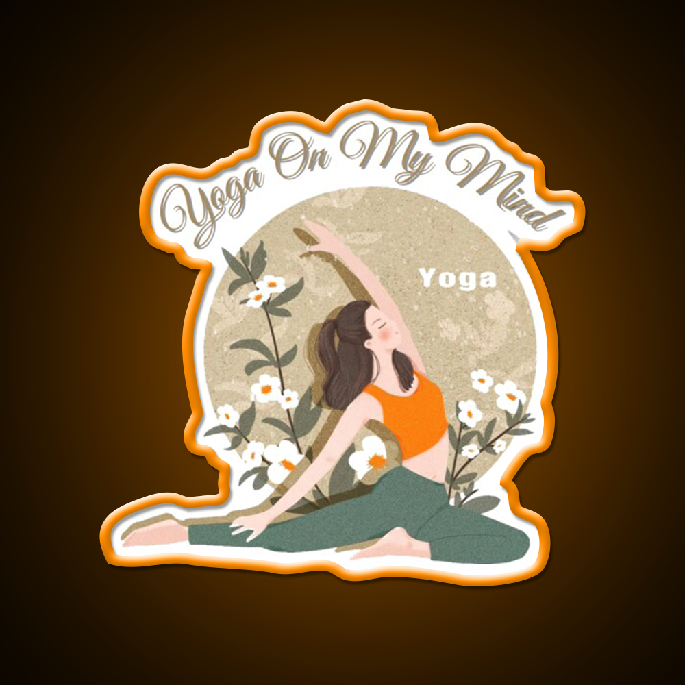 Yoga On My Mind Yoga Led Neon Sign For Wellness Space Yoga Studio Rgb Color