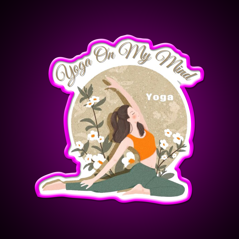 Yoga On My Mind Yoga Led Neon Sign For Wellness Space Yoga Studio Rgb Color