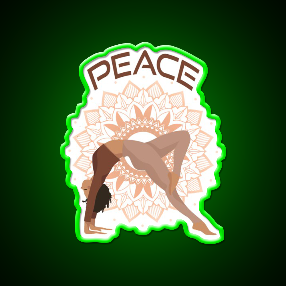 Yoga Peace Yoga Led Neon Sign For Wellness Space Rgb Color